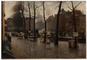 ARNTZENIUS Floris 1864-1925,The Veerkade on a rainy day, The Hague,1992,Christie's GB 2023-10-10