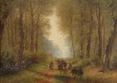 ARNZ Albert 1832-1914,shooting party on a woodland path,1879,Bonhams GB 2005-01-31