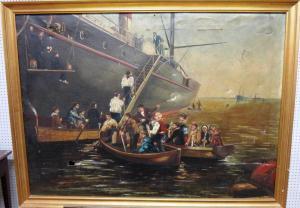 AROSA,Figures embarking on a ship,1894,Bellmans Fine Art Auctioneers GB 2016-05-14