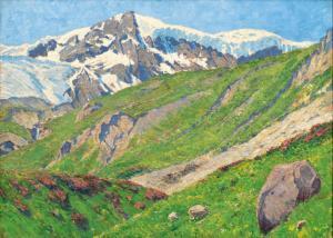 ARP Carl 1867-1913,Monte Livrio mit Gletscher bei Franzenshöhe,1906,Stahl DE 2024-02-24
