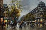 ARR JOHNLINES 1938,Parisian street scene on a grey day, with horse dr,Canterbury Auction 2023-07-29