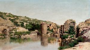 ARREDONDO Y CALMACHE Ricardo 1850-1911,Ruinas en el Tajo,Duran Subastas ES 2019-09-26