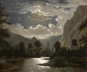 ARRIOLA Fortunato 1827-1872,Moonlit river gorge,1870,Bonhams GB 2014-11-24