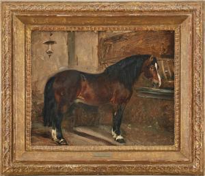 ARSENIUS John 1818-1903,Häst i stallet,Uppsala Auction SE 2020-09-15