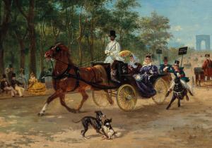 ARSENIUS John 1818-1903,In a Carriage on the Avenue de l'Imperatice,Palais Dorotheum AT 2021-05-06