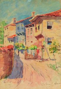 ARSEVEN CELAL ESAD 1876-1971,An old Istanbul street,Alif Art TR 2016-06-05