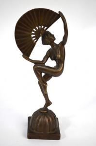 ART DECO,female nude fan dancer,Andrew Smith and Son GB 2019-09-10