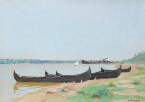 ARTACHINO Constantin 1871-1954,Punts on the Shore,Artmark RO 2023-10-18