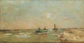 ARTAN DE SAINT MARTIN Louis 1837-1890,Barque de pêche en bord de mer,Horta BE 2014-09-08