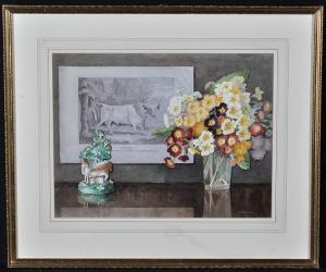 Arthur Alice E,still-life with flowers and Thomas Bewick print,Anderson & Garland GB 2018-01-25
