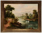 ARTHUR W,Cow and Swans in a Landscape with River,Brunk Auctions US 2016-07-08