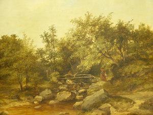 ARTHUR W,Figures on a rural path in a wooded river scene,Rosebery's GB 2009-07-14