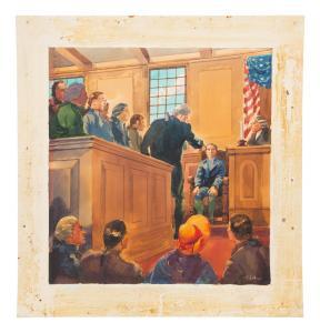 ARTHURS Stanley Massey 1877-1950,Courtroom Scene - The Verdict,Hindman US 2022-07-15