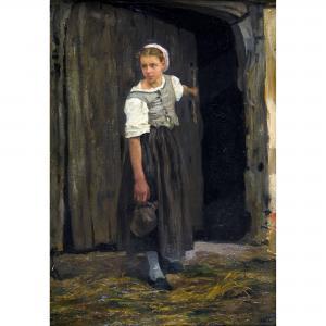 ARTZ David Adolf Constant 1837-1890,Junge Bäuerin mit Krug,Dobiaschofsky CH 2017-11-08