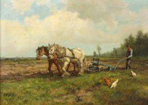 ARTZ Dorus 1901,Gelders landschap met ploegende boer,Hessink's Veilingen NL 2009-09-19