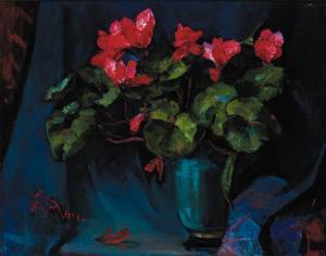 ARUTYUNYAN Zhenia 1920,Still Life with Flowers in a blue Vase,1973,Christie's GB 2000-09-28