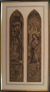 ARWS Louis Davis 1897-1911,Studies for a stained glass window,1897,Rosebery's GB 2014-07-19