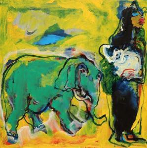 asaad arabi 1951,Eléphant vert,Thierry-Lannon FR 2019-05-04