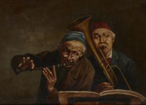 ASCENZI Ettore,Older man and young boy smoking a pipe and Two old,19th Century,Rosebery's 2021-05-08