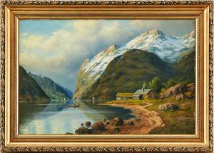 ASCHENBACH Ernst 1872-1954,Norskt fjordlandskap,Uppsala Auction SE 2023-08-15