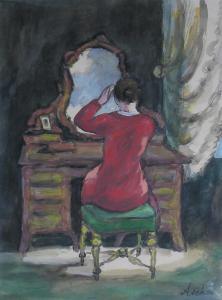 ASCHER Georges 1884-1943,Jeune femme au miroir,Boisgirard & Associés FR 2010-11-26