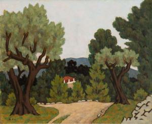 ASCHER Jerzy 1884-1943,Landscape from southern France,1925,Desa Unicum PL 2021-05-06