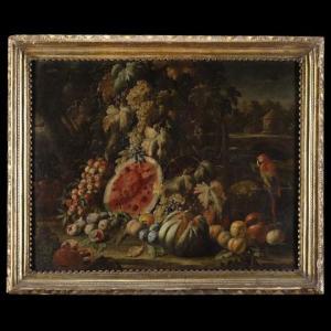 ASCIONE Aniello 1680-1708,Natura viva con mele, anguria, uva, fichi, pesch,Il Ponte Casa D'aste Srl 2019-10-22