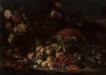 ASCIONE Aniello,Still life of fruit and flowers with a scene beyon,Dreweatt-Neate 2013-02-27