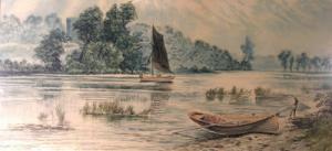 ASH Albert Edward 1800-1900,Sailing boats on a river,Halls GB 2008-04-11