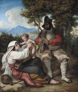ASHER Louis 1804-1878,A shepherd playing a tune to his baby,1834,Christie's GB 2013-06-06