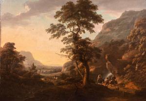 ASHFORD William 1746-1824,ROCKY RIVER LANDSCAPE WITH TRAVELLERS AND A RU,1802,De Veres Art Auctions 2022-11-22