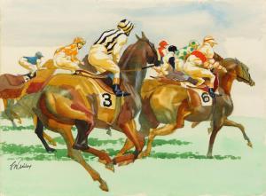 ASHLEY Frank Nelson 1920-2007,Start of Race,Clars Auction Gallery US 2019-12-14