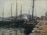 ASHTON Will 1881-1963,Port Scene with Fishing Boats,1913,Menzies Art Brands AU 2020-07-09