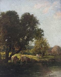 ASHTON William 1853-1927,Cattle Watering in a River Landscape,David Duggleby Limited GB 2024-03-15