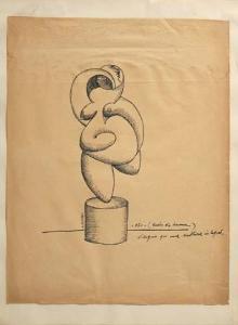ASINARI Adone,Nudo di donna, bozzetto per una scultura in legno,1950,Meeting Art 2010-03-31