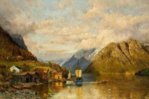 ASKEVOLD Anders Monsen 1834-1900,Morning Mood in the Fjord,1888,Van Ham DE 2023-11-17