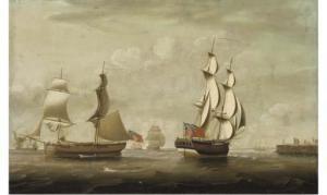 ASKEW John 1790-1810,A naval brig heading into Tynemouth amidst other s,Christie's GB 2005-05-25