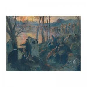 ASKNASY Isaac Lvovich 1856-1902,fire in the shtetl,1881,Sotheby's GB 2002-10-30