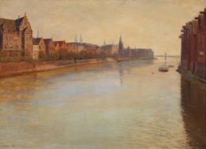 ASMUSSEN Christian 1873-1940,European cityscape with channel,Bruun Rasmussen DK 2023-04-10