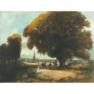 ASOSIEF T 1800-1900,VILLAGERS MEETING UNDER A TREE OUTSIDE TOWN,Waddington's CA 2007-11-27