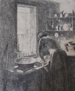 ASPDEN RUTH SPENCER 1909,At a Kitchen Sink,Brightwells GB 2016-04-20