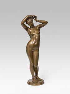 Aspernburg Edmund Hofmann v 1847-1930,Nude tying her hair,1915,im Kinsky Auktionshaus AT 2017-12-05