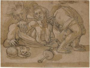 ASPERTINI Amico 1475-1552,Study for an illustration of a popular proverb,Sotheby's GB 2021-01-27