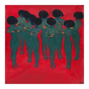 ASSEFA Getahun 1967,Girls on red background,2020,Cornette de Saint Cyr FR 2022-11-30
