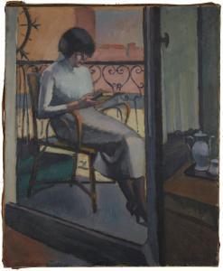 ASSELIN Maurice 1882-1947,Femme à la lecture au balcon,1912/18,Chayette et Cheval FR 2024-04-12
