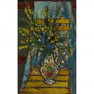 ASSELIN Maurice,Stillleben mit Blumenstrauss auf einem Gartenstuhl,Dobiaschofsky 2018-11-10