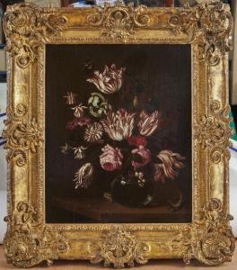 ASSTEYN Bartholomeus,Bouquet de fleurs dans un vase sur un entablement,1655,Mercier & Cie 2020-07-05
