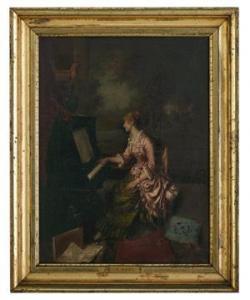 ASTI Angelo 1847-1903,Young Woman at the Piano,New Orleans Auction US 2021-03-27