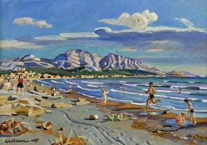 ASTRUC Edmond 1878-1977,La plage du Prado à Marseille,Etienne de Baecque FR 2020-03-12