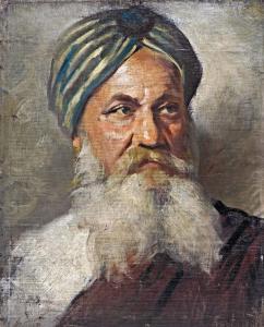 ASZTALOS Gyula 1900-1972,Portrait of a man wearing a turban,Nagyhazi galeria HU 2017-05-30
